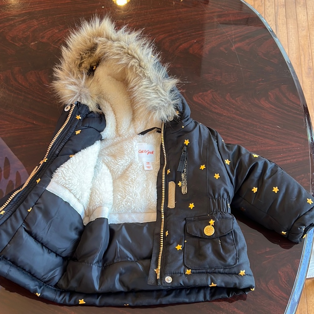 Winter jacket gold stars 12m cat jack